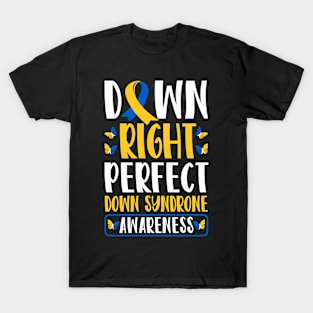 Down Syndrome Support Awareness Down Right Perfect T-Shirt